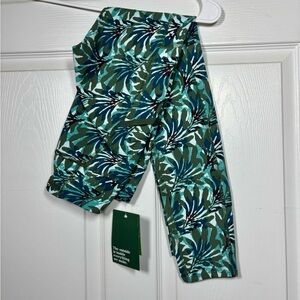 L.L. Bean Leaf Print Leggings - Green and Blue